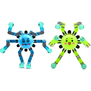 X-SRT08 Transformable Fidget Spinners Toys for Adults Anxiety,2 PCS Sensory Toy for Teens and Kids ADHD Autism Stress,Cool Fingertip Gyros Party Favors Gift for Boy Girls Birthdays Stocking Stuffers