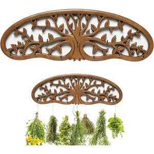 Hanging Herb Drying Rack, Floral-Patterned Artistic Tree Design for Kitchen Witches, Space-Saving Herb and Flower Dryer, Homesteading Supplies Gardener Gift Choice