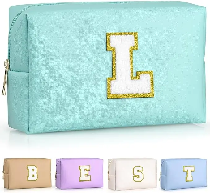 Personalized Initial Makeup Bag for Girls and Women - Sweet Bridal Shower or Birthday Gift Idea