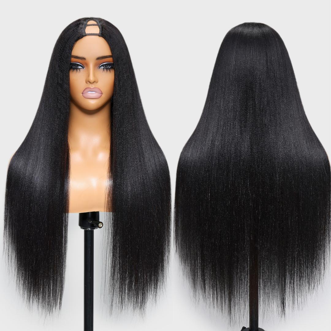 Nadula Upgraded EasiContour Yaki Straight V Part Human Hair Wig Natural Looking Beginner Friendly Glueless Wig TikTokShopStockUp SpringStatements