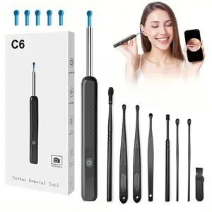 Ear Wax Removal Tool, 1 Set High-resolution Camera with 360° Angle Of View and 6 Led Lights, Allow To Clearly See Every Corner Of Ear Canal, Ear Waxing Cleaning