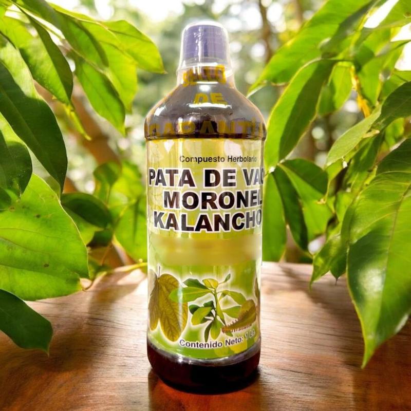 New - Pata de Vaca, Moronel, Kalanchoe - Juice Tonic- Jugo De Pata de Vaca, Moronel, Kalanchoe -   de 1 litro (33.3Fl Oz)