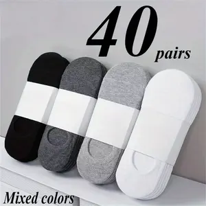 40 Pairs Fashionable and Casual All Match Stretch Socks Thin Lightweight and Breathable Business Socks Suitable for Daily Wear Travel Sports Outdoor Activities Menswear Man