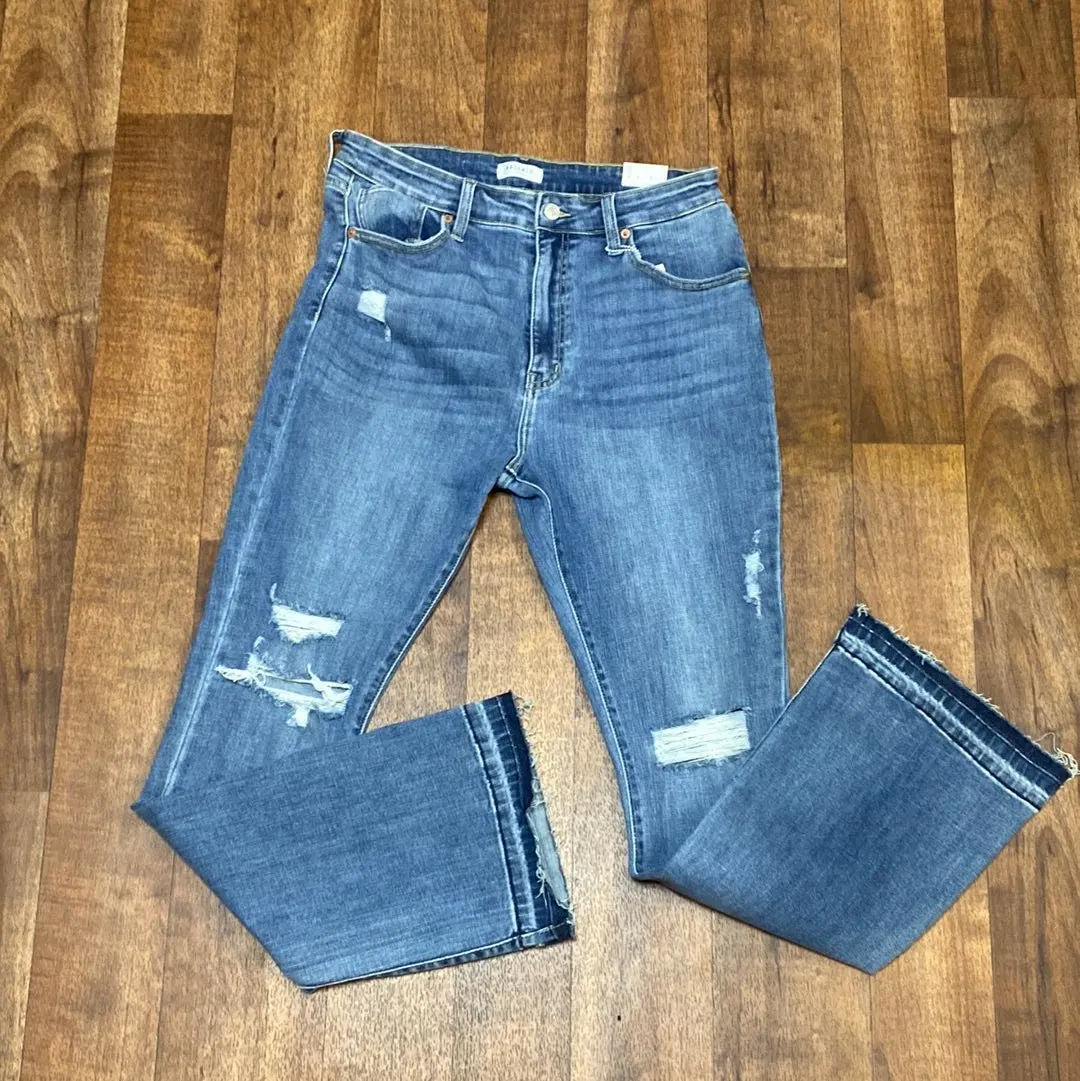 Artemis  High Rise Skinny Bootcut with Release Hem Jean