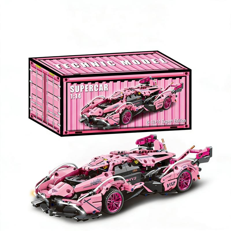 Compatible Lego Small Particle Lamborghini Bull Racing Car Model Building Blocks 1:14 Series Toy Car, Kids Construction Set