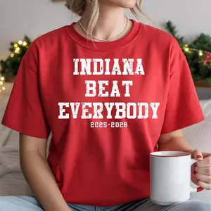 Indiana Beat Everybody Comfort Colors Tshirt, University Football Shirt, Size Up For Oversize Look
