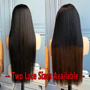 13x4 & 5x5 SDD straight HD lace frontal wigs in Natural Black and Ombre Brown Made of 100% raw Vietnamese human hair, available with drawstring cap or regular cap. 200% density, fully human hair and can be curled freely.