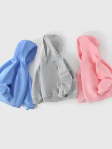 Fashion Hooded Sweatshirt, Comfortable Casual Wear for Boys & Girls, Plain Pullover for Daily Use, All Seasons Fitted Style