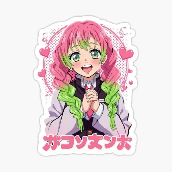 Mitsuri Kanroji Sticker, Cute Anime Chibi Vinyl Decal for Laptop, Water Bottle, Phone Case, Aesthetic Demon Girl Character Art Stickers