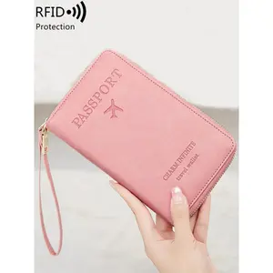 Multi-functional ZipperTravel Card Holder,Simple Plain Passport Cases, Passport Cover,  Card Organizer, RFlD Blocking Card Holder, FashionTravel Accessores, Travel Essentials,Christmas Gift, Valentine's Day Gift, Ideal Gift