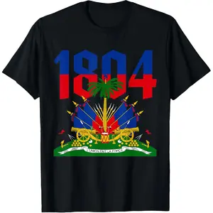 100% Cotton Haitian Revolution 1804 Haiti Flag Independence Day T-Shirt