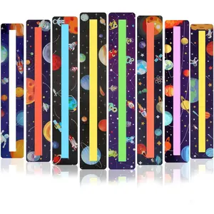 8PCS Guided Reading Strips,Reading Trackers for Kids Dyslexia Tools Highlight Line Readers for Students,Teacher Education Supplies
