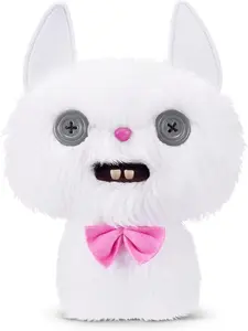 Fuggler Alley Cats 9-Inch Plush Toy (Cheezee) White by ZURU – Funny Ugly Monster Stuffed Animal with Human-Like Teeth, Collectible Plush for Kids, Tweens, Teens, Adults & Cat-Loving Weirdos