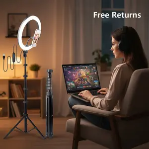 12" Ring Lights Kit with 160cm Stand & Phone Holder | 3-Color LED Dimmable Selfie Light for Live Streaming & Videos  #TikTokMustHave #ContentCreator #LiveLighting#VlogSetup#SummerWins#FathersDayGift