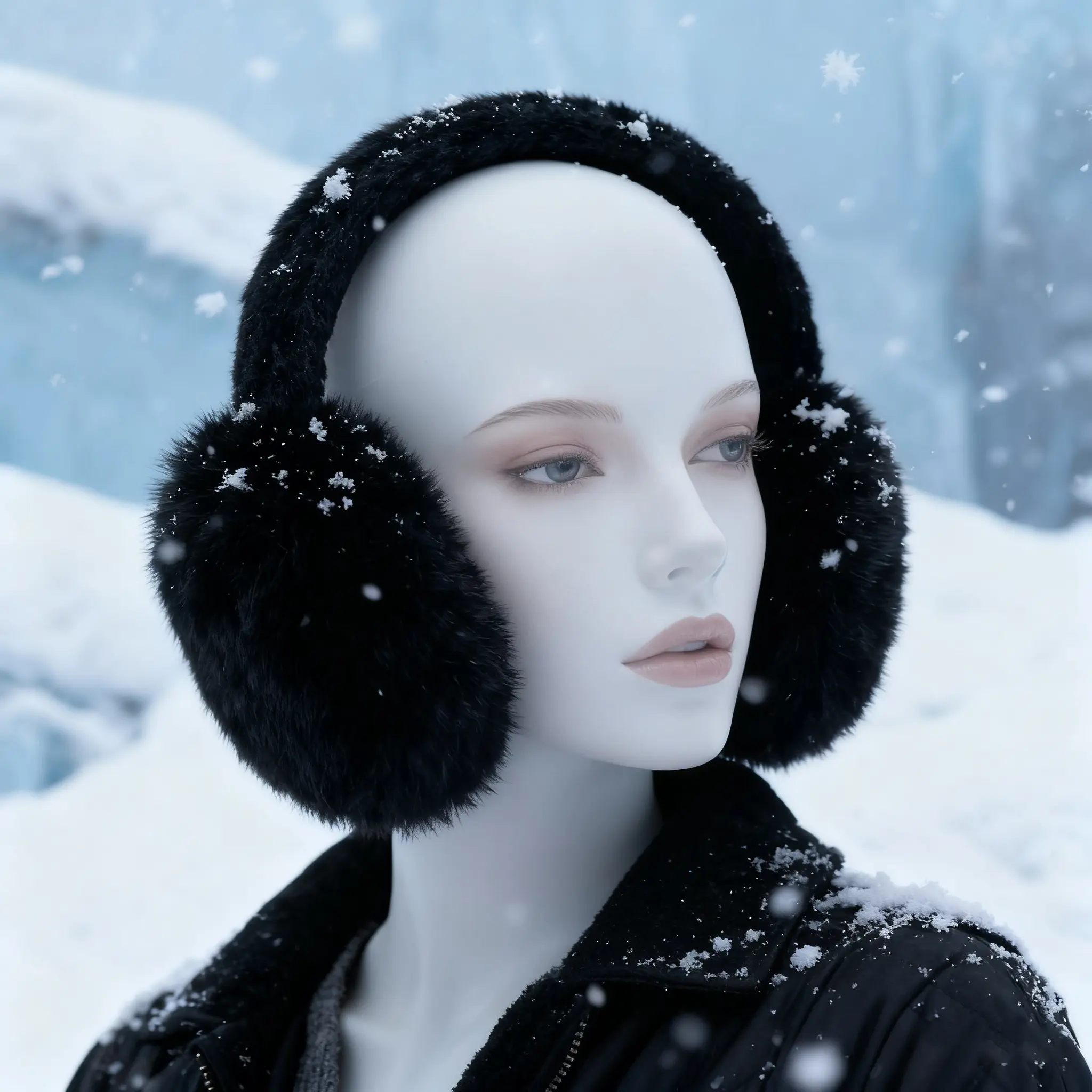 Winter Plush Foldable Ear Muffs, Soft Fluffy Outdoor Ear Warmers for Women & Girls