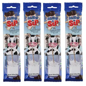 Mild Cookies and Cream Milk Flavoring Straws – 4 Packs of 5 Straws (20 Total) – Flavor Straws for Milk -  Light, Creamy Cookie Taste
