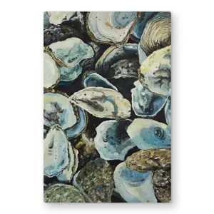 Begin Home Decor C1MP2030GOOBUV 20 x 30 in. Oyster Shells Metal Print Wall Art - Marine Food Home Decor Art