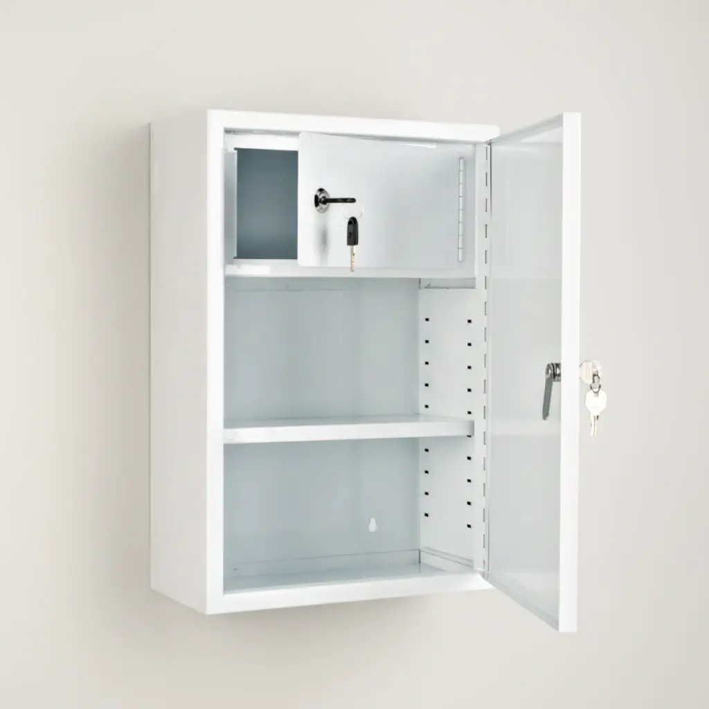 Medium Locking Medicine Cabinet with Inner Safe