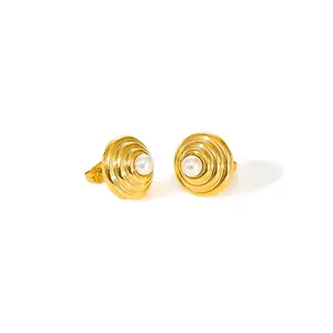 Croissant Pearl Studs