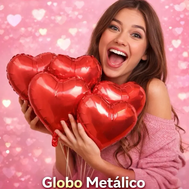 18-inch heart-shaped metallic balloons