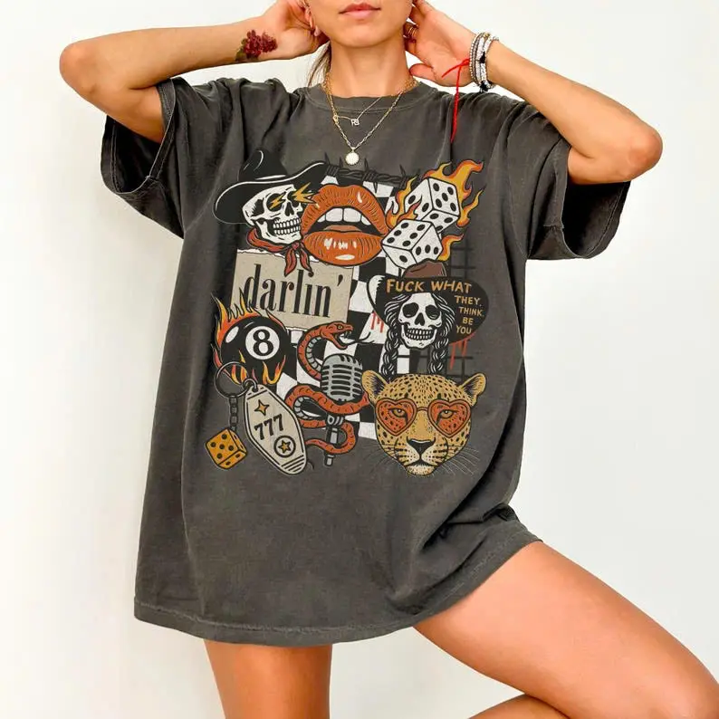 Comfort Colors Cowgirl Shirt, Western Graphic Tee, Unisex Trendy Aesthetic Comfort Colors Shirt, Oversized Graphic Tee