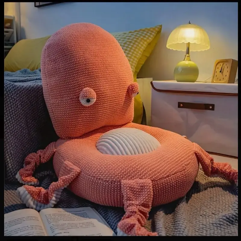 Cute Placemat - Adorable Octopus Design 1pc Placemat for Lazy Sitting Cushion Living Room Butt Pad Tatami & Bay Window Floor Mat Comfortable Playful Design