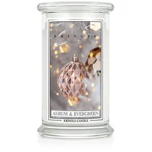 Aurum & Evergreen Large 2-wick Fruit & Vanilla Scented Soy Candle Ideal for year-round office or home fragrancing
