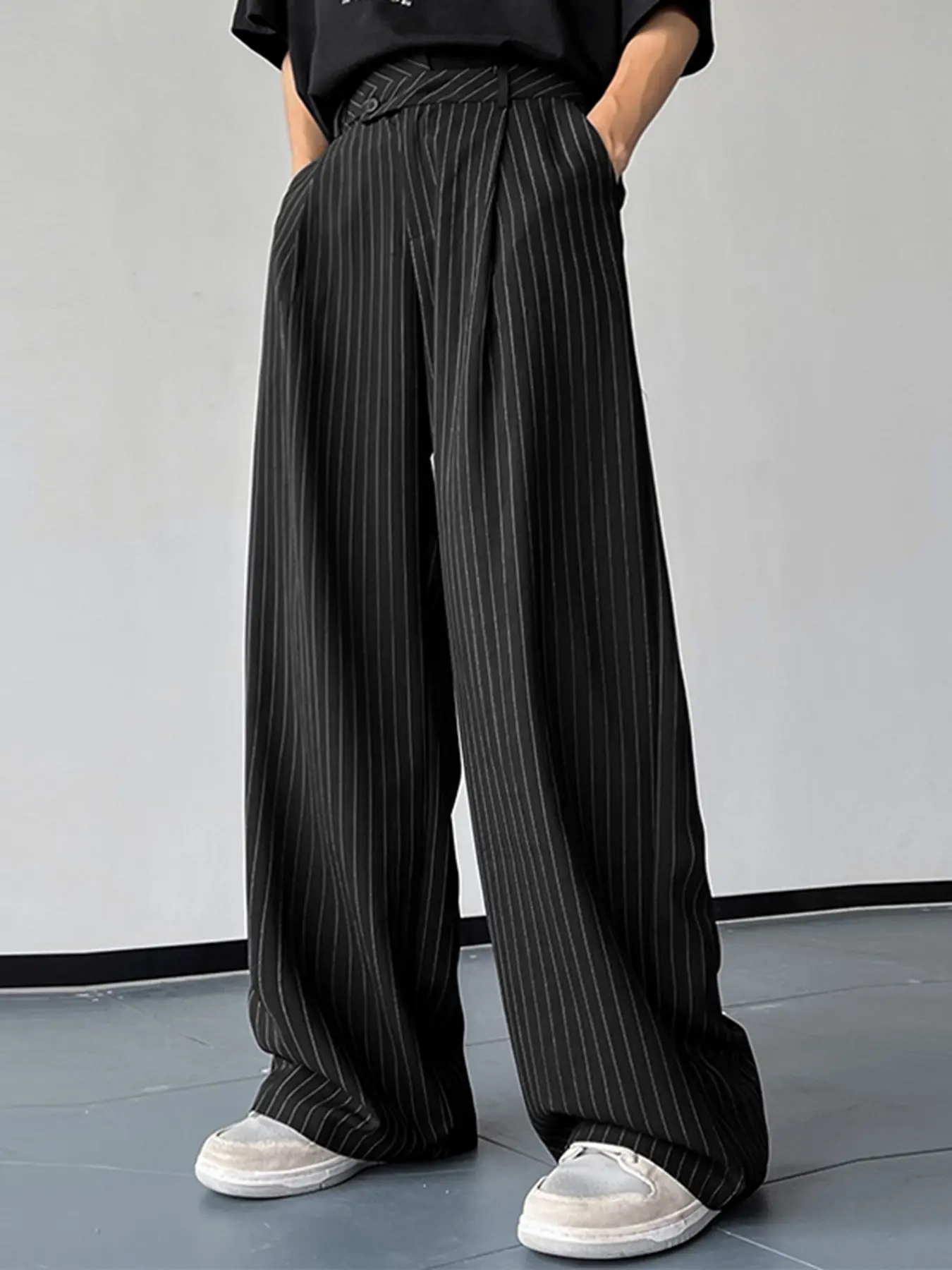 INCERUN Men's Striped Lightweight Micro Flare Long Pants, Ideal for Summer Daily Wear, Comfortable and Stylish Casual Bottoms, Casual Loungewear Pants