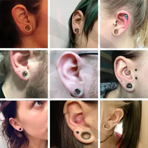 1 Pair Stainless Steel Ear Plug Tunnel, Tunnel Gauge for Ear 6/8/10/12/14MM, Mix Colors Ears Expander Body Piercing Jewelry for Women Men