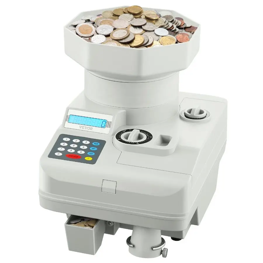 【Summerfinds】 VEVOR Coin Counter, Professional Coin Sorter with LED Display Holds up to 11000 Coins, Automatic Coin Sorter and Wrapper Machine for All Coins, Suitable for International Coins and Tokens, Led Display Screen, Sorting Coinsdealsforyoudays