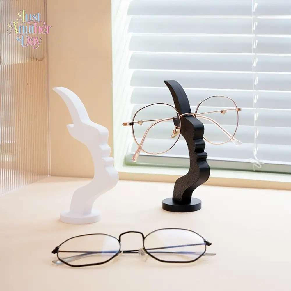2PCS Creative Human Face Eyeglass Stand, Fun Profile-Shaped Glasses Holder, Minimalist Desktop Decorative Display Rack