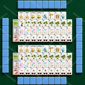 Coastal Mahjong Set | 152 Tiles Summer Beach Game Night Tropical Fun