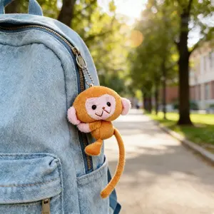 Long Tailed Monkey Keychain Cartoon Plush DIY Doll Pendant Backpack Accessory