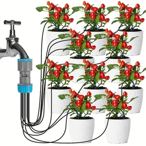 Garden Automatic Watering Kit, Garden Watering System with 10 Counts Drip Head, Watering & Irrigation Supplies for Home Garden Balcony Potted Plant, Ideal For Potted Plants