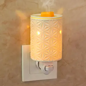 Ceramic Wax Melt Warmer, Plug in Wax Warmer for Scented, Scentsy Wax Warmer for  Oil, Night Light Wax Burner Decoration with Two Bulbs