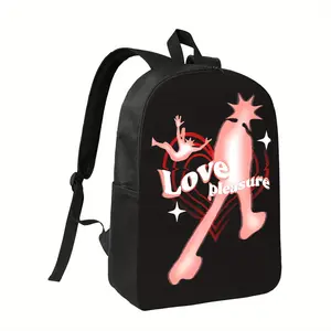 Custom Kids Backpack for School Girls Boys GIfts Customized LOVE PLEASURE Women's Backpack - Lightweight Professional Laptop Bag with Adjustable Shoulder Straps, Black & Pink Accents - High Quality Polyester Backpack for Work, Travel, College