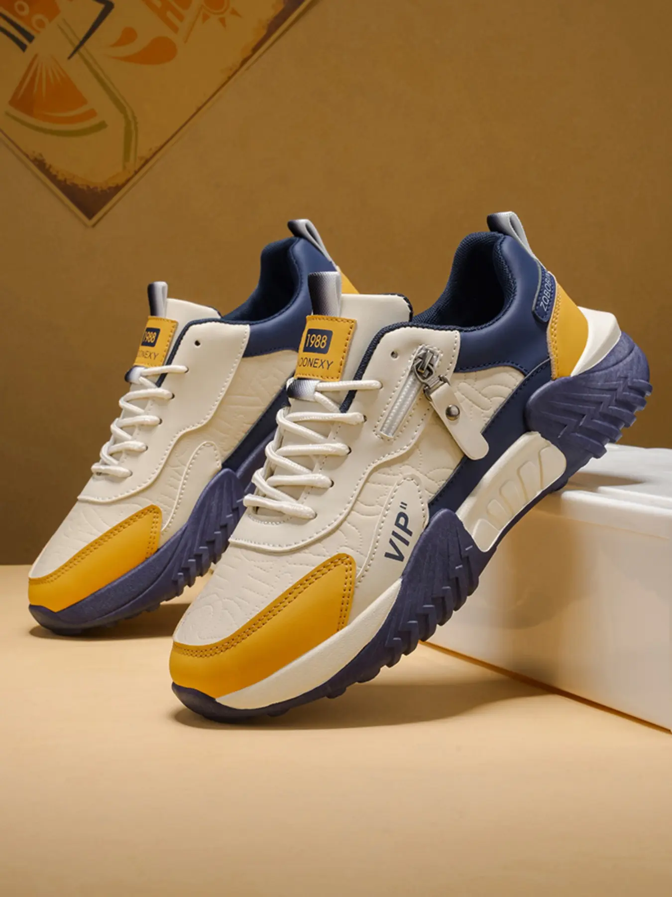 Men's Casual Shoes, Striped Design, PU Upper Material, PVC Sole, Less Than Ankle Height, Comfortable Daily Wear, Sneaker