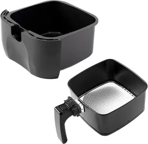 Nuwave 3QT Brio Replacement Base Tray & Fry Pan Basket – Compatible with Nuwave 3QT Brio Model 36001 & 36011,Black