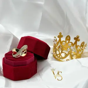 Valdes Luxury Couple Ring Set 14K Gold Plated | High Quality Daily Wear Adjustable Rings with Zirconia