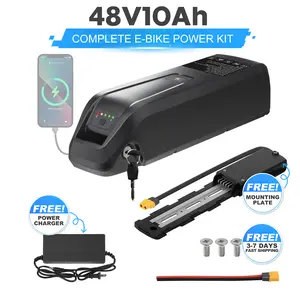 48V Ebike Battery 10Ah 15Ah Lithium Ion Battery Pack for 0-1200W Electric Bike Mountain Road Commuter Replacement Battery with Fast Charger 30A BMS Protection LED Battery Indicator Safety Lock Long Range High Capacity Power