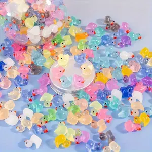 40 Pcs Glow-In-The-Dark Mini Duck Figurines, Mixed Colors Resin Ducks Decorations, Cute Office & Party Gifts, Collectible Room Decor