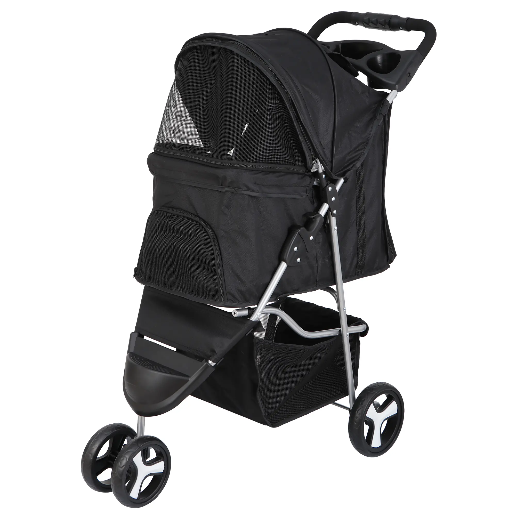 Segawe Foldable 3-Wheel Dog Stroller - Durable Pet Travel Carrier for Dogs & Cats, Outdoor-Use Stroller with Storage Basket, Stable 3-Wheel Structure,summerwins