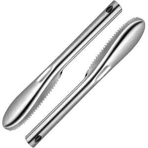 2 Pieces Portable Stainless Steel Fish Scaler Remover No Mess Reliable Fish Descaler Scraper Cleaner Tool for Fish Scaling Cleaning