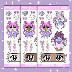 Fight Like A Girl 2.0 Large Babe Deco Doodle Sticker | A La Carte | Choose your Skin Tone!