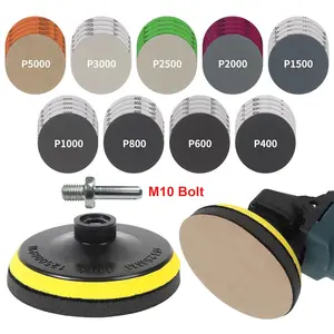 45Pcs/Set 5 Inch Wet Dry Sanding Discs Kit with Hook and Loop Backing Pad 5/8-11,Angle Grinder Drill Sanding Attachment,Sander for Drill 400 to 5000 Grits Sandpaper for Wood Metal Car,Tools&Hardware