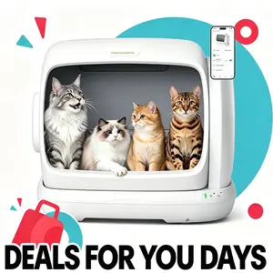 Meowant SC09 Automatic Litter Box - 106L Extra-Large Low-Entrance Self-Cleaning Cat Litter Box, Safety Anti-Pinch Sensor, APP Control, Odor-Free Mat & Liner (For Pet Lovers, Summer Use)