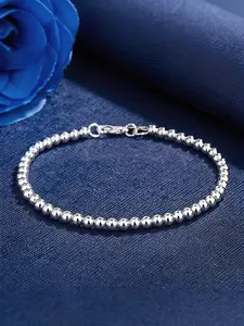 925 Silver Round Bead Bracelet, 6mm Elegant Design, Perfect for Wedding Parties and Valentine's Day, Stylish Jewelry Accessory, Fashionable Bracelet, Fashion Wrist Jewelry