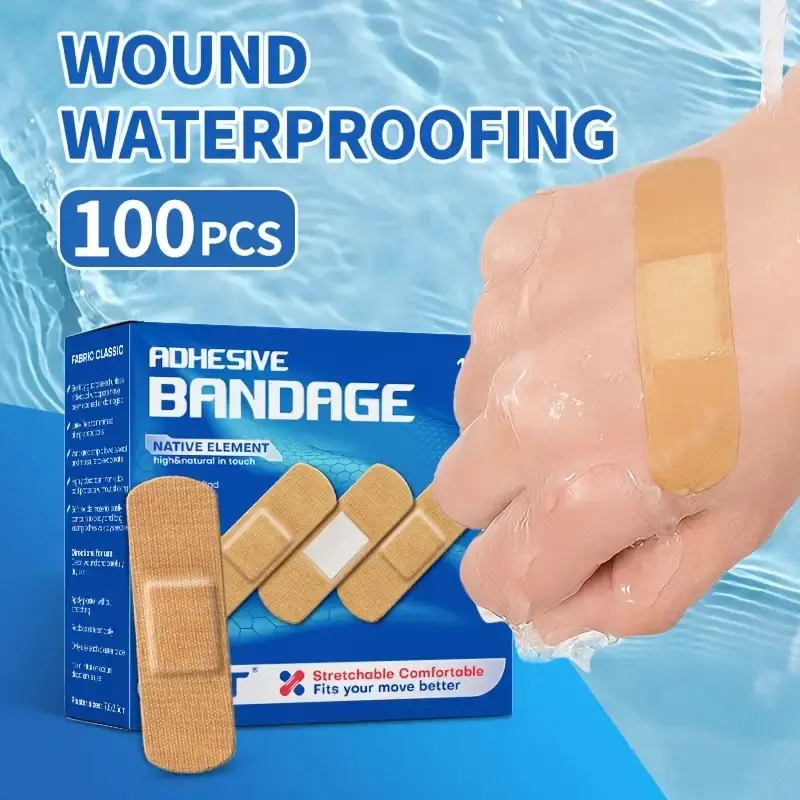 100-500pcs Waterproof Breathable | Bandages Rewoven Fabric Bandages | Breathable Waterproof | Infection Protection ~1x3 Inches for Home/Kids