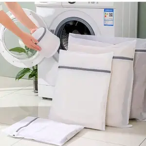 1pc 2-In-1 Fine Mesh Laundry Bag, Durable Reusable, for Underwear Clothes Pants Towels, Travel Storage Organizer