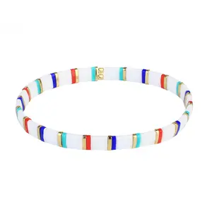 KELITCH Bracelet Miyuki Tila Flat Beads Beaded Colorful Elastic Stretch Bracelet Jewelry Women